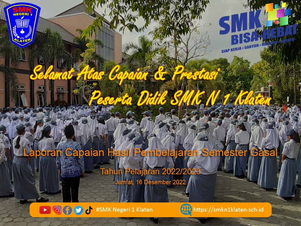 Laporan Capaian Hasil Belajar Siswa SMK Negeri 1 Klaten
